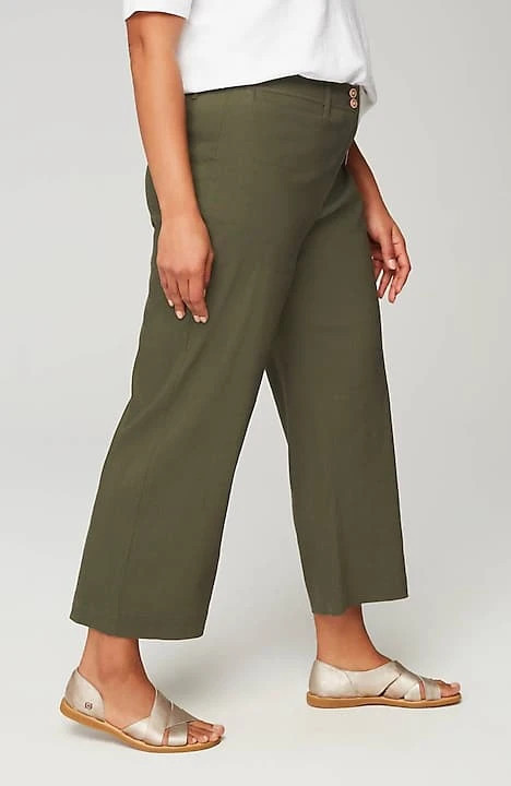 Linen-Stretch Wide-Leg Crops | J. Jill
