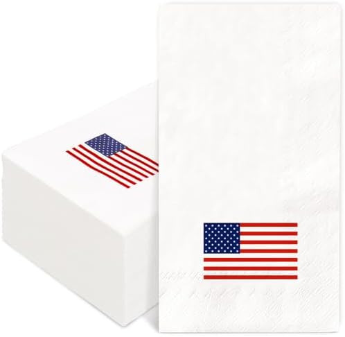 JarThenaAMCS 100 Pcs Patriotic Guest Napkins Disposable Napkin American Flag Dinner Paper Napkins... | Amazon (US)