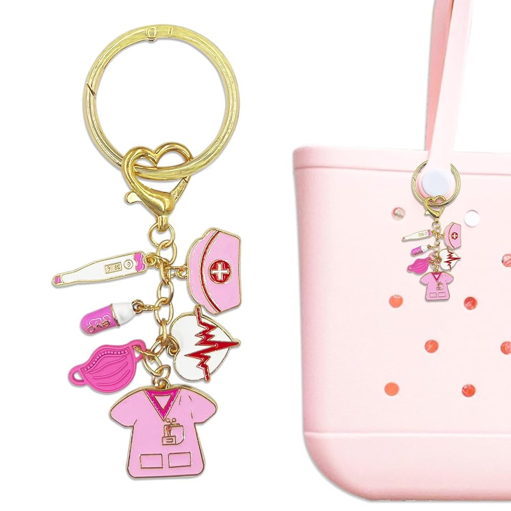 Nurse Keychain Accessories Charm for Bogg Bag，Nurse Keyring，Compatible with Simply Southern T... | Amazon (US)