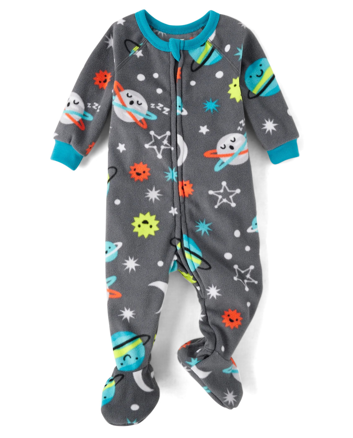 Baby And Toddler Space Microfleece Footed One Piece Pajamas - gray | The Children's Place