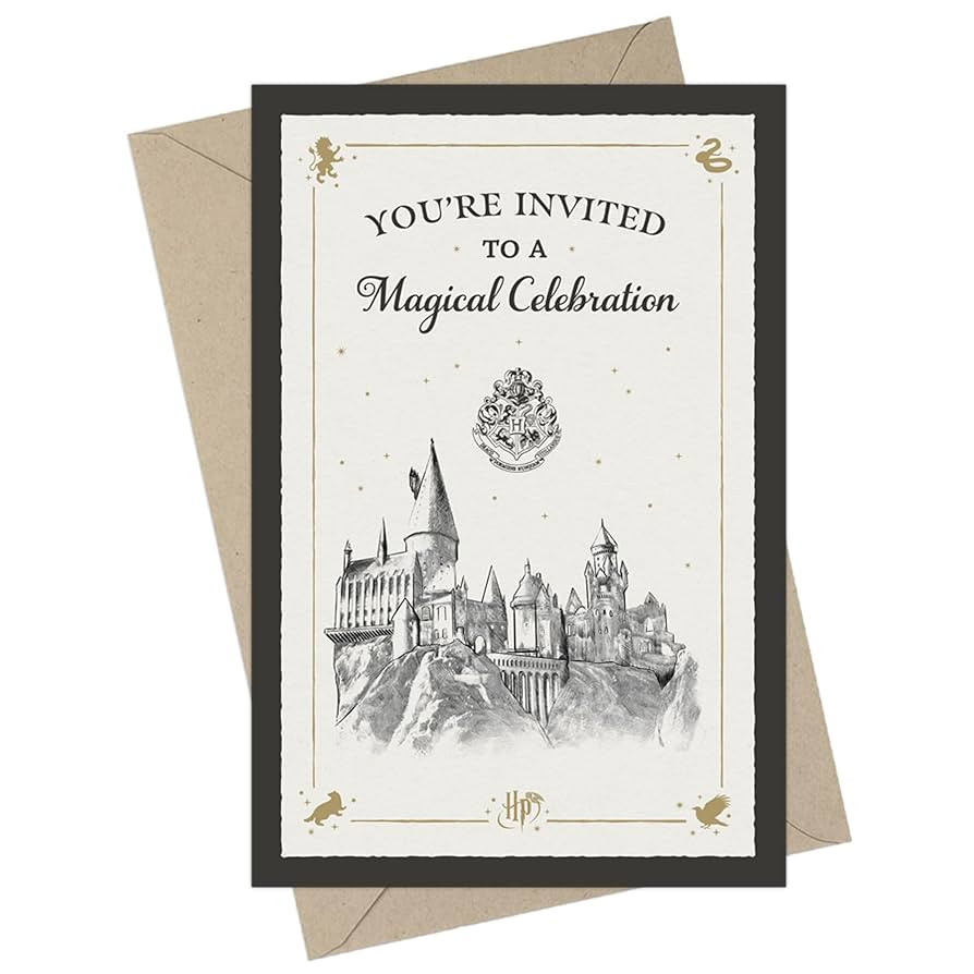 CON*QUEST Harry Potter Hogwarts Castle Fill-in-the-Blank Invitation & Envelope Box Set, Includes ... | Amazon (US)
