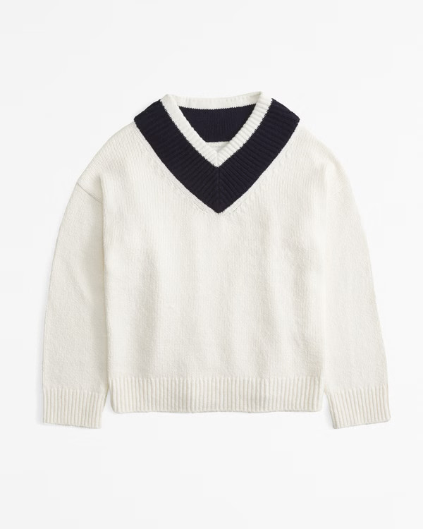 Women's Textural V-Neck Sweater | Women's Tops | Abercrombie.com | Abercrombie & Fitch (US)