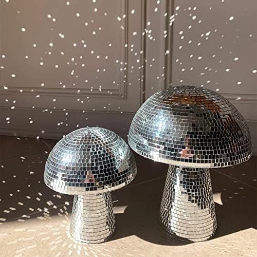 Husmued Mushroom Disco Ball for Party, Room, Table Decor - Mirror Disco Ball Mushroom Shape Home ... | Amazon (US)