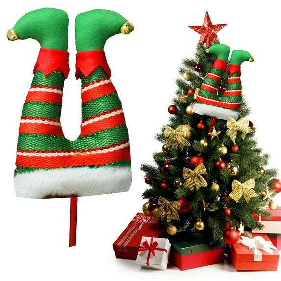 Lshn Funny Elf Legs Tree Ornaments, Stuffed Elf Feet Picks with Fixed Wire, Whimsical Christmas T... | Walmart (US)