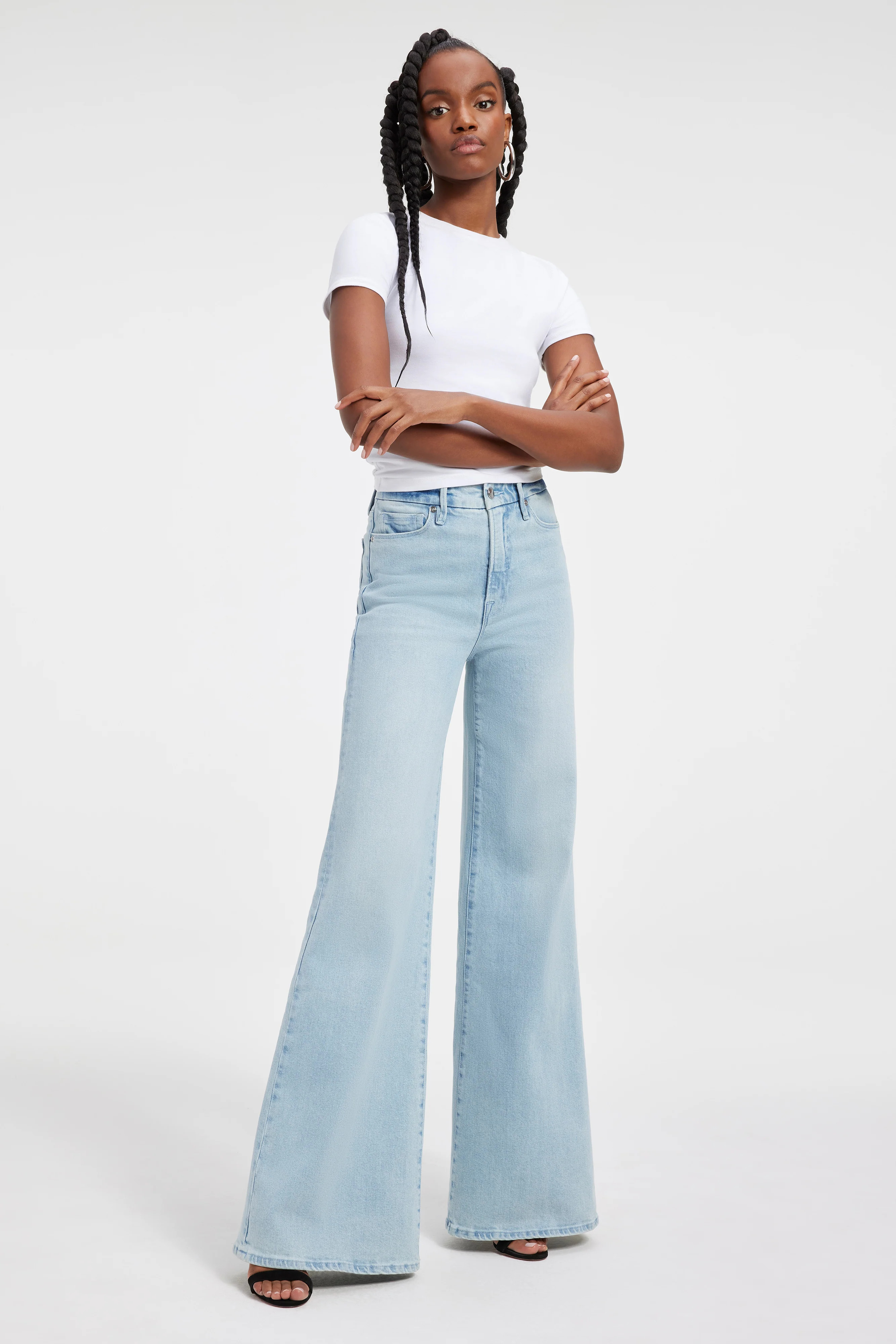 GOOD WAIST PALAZZO JEANS | BLUE452 | Good American