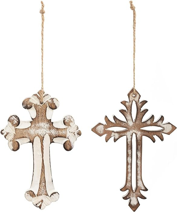 DEMDACO Whitewashed, Natural Brown 5 x 3 Inch Religious, Rustic, Distressed, Festive Holiday Déc... | Amazon (US)