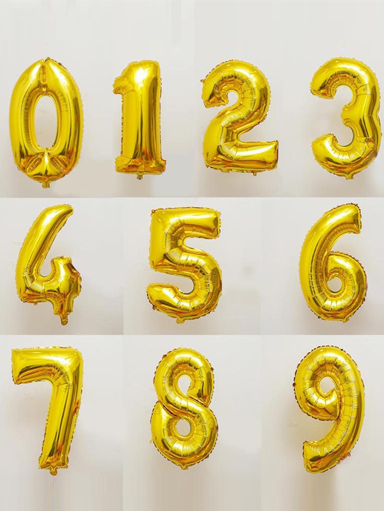 Decorative Number Balloon 1pc Gold | SHEIN