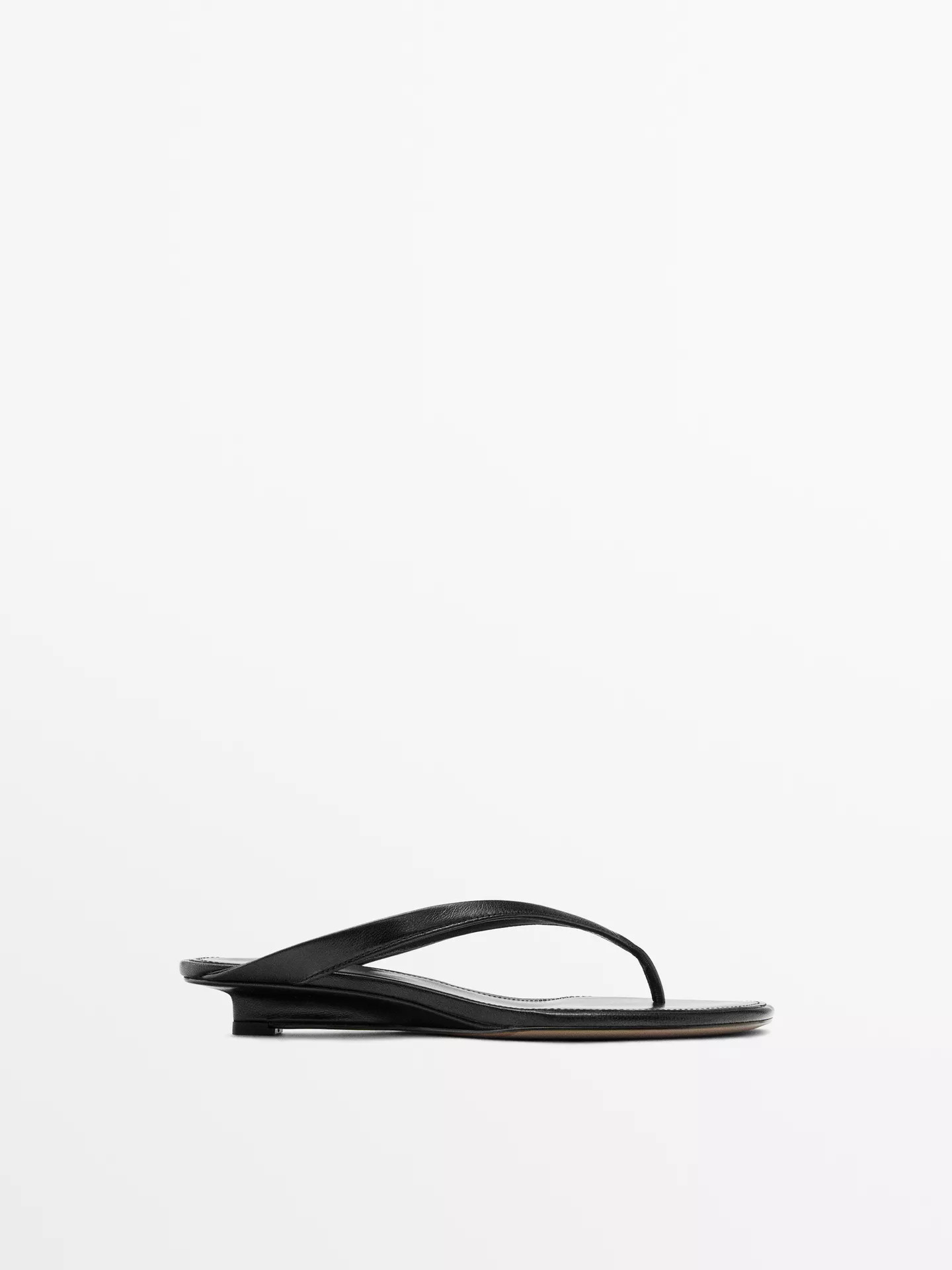 Mid-heel sandals with toe divider | Massimo Dutti UK