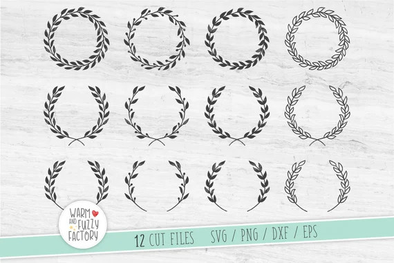 Laurel Wreath Svg Wreath Svg Floral Wreath Svg Laurel | Etsy | Etsy (US)
