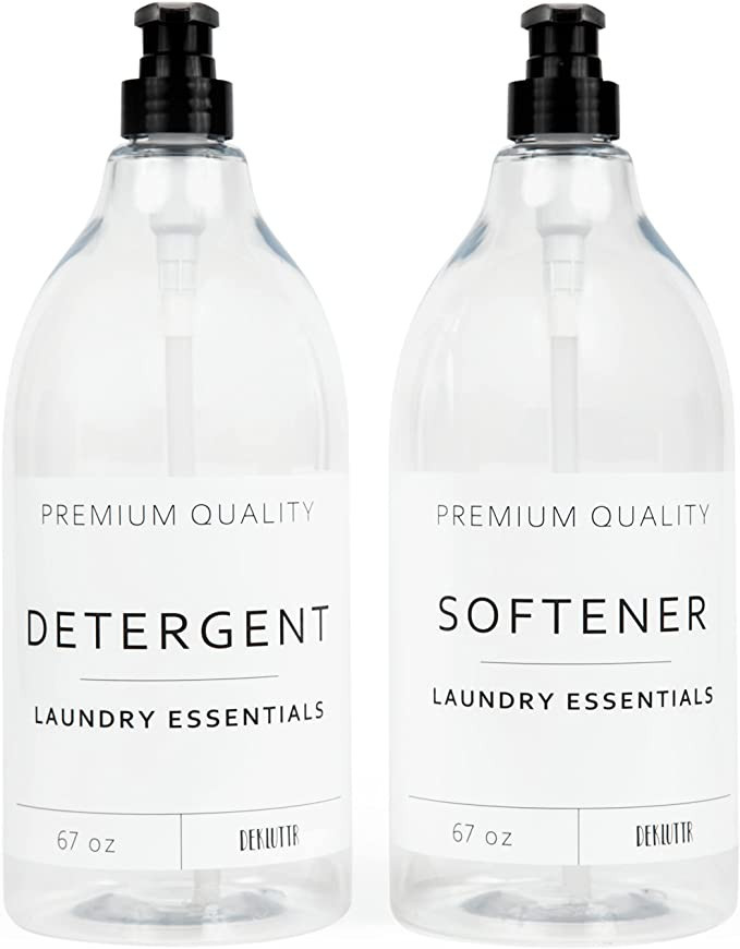 Dekluttr Laundry Soap and Fabric Softener Dispenser Bottle with Pump | Amazon (US)