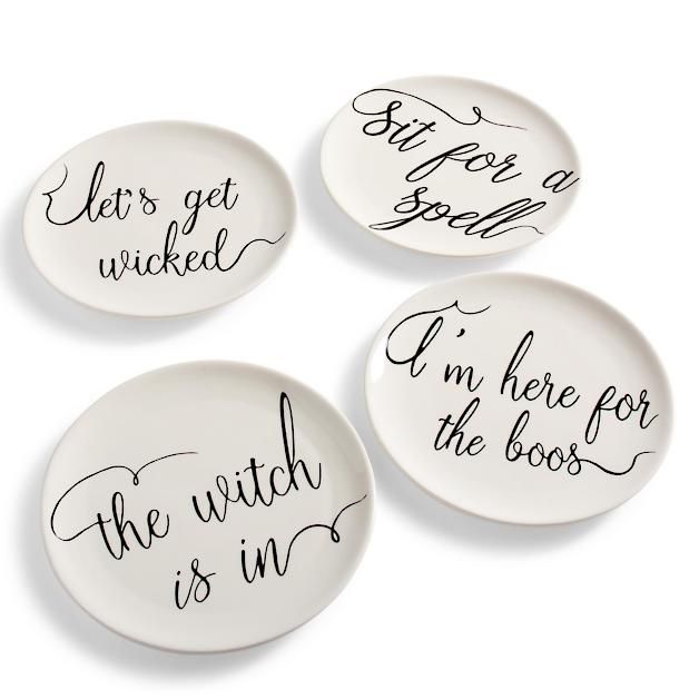 Witchy Word Plates, Set of Four | Grandin Road | Grandin Road