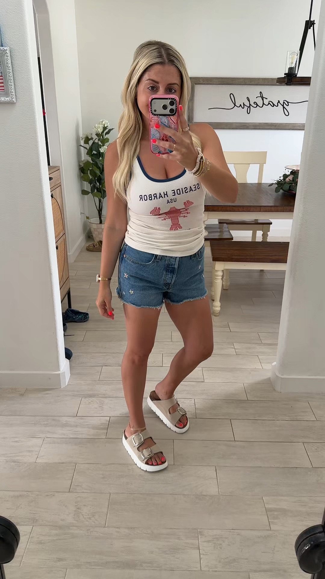 Summer outfit
Xs tank
Denim shorts 27
Sandals tts

#LTKootd