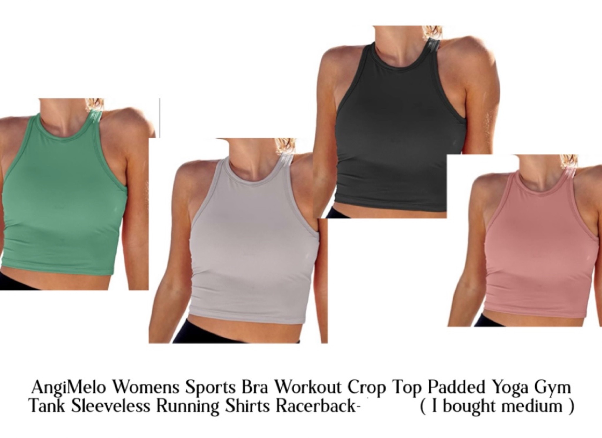 Women Padded Sports Bra Camisole Crop Tops Sleeveless Shirts Yoga