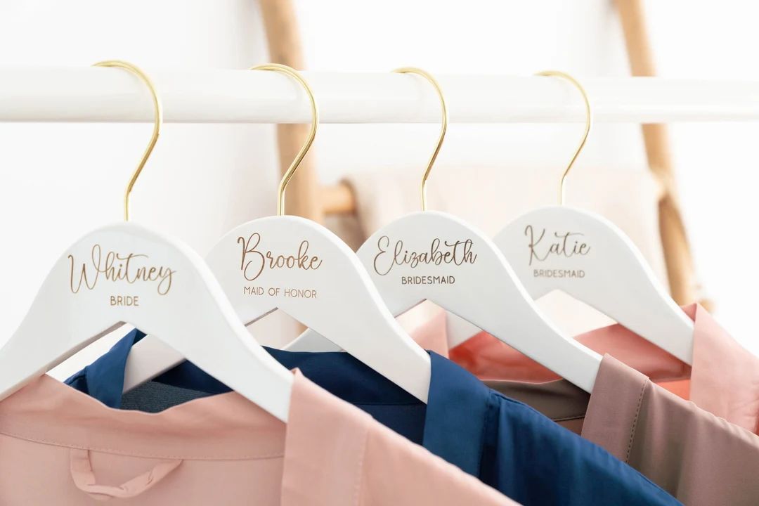 Bridesmaid Dress Hanger, Personalized Wedding Hangers, Bridal Hanger Personalized, Wedding Hanger... | Etsy (US)