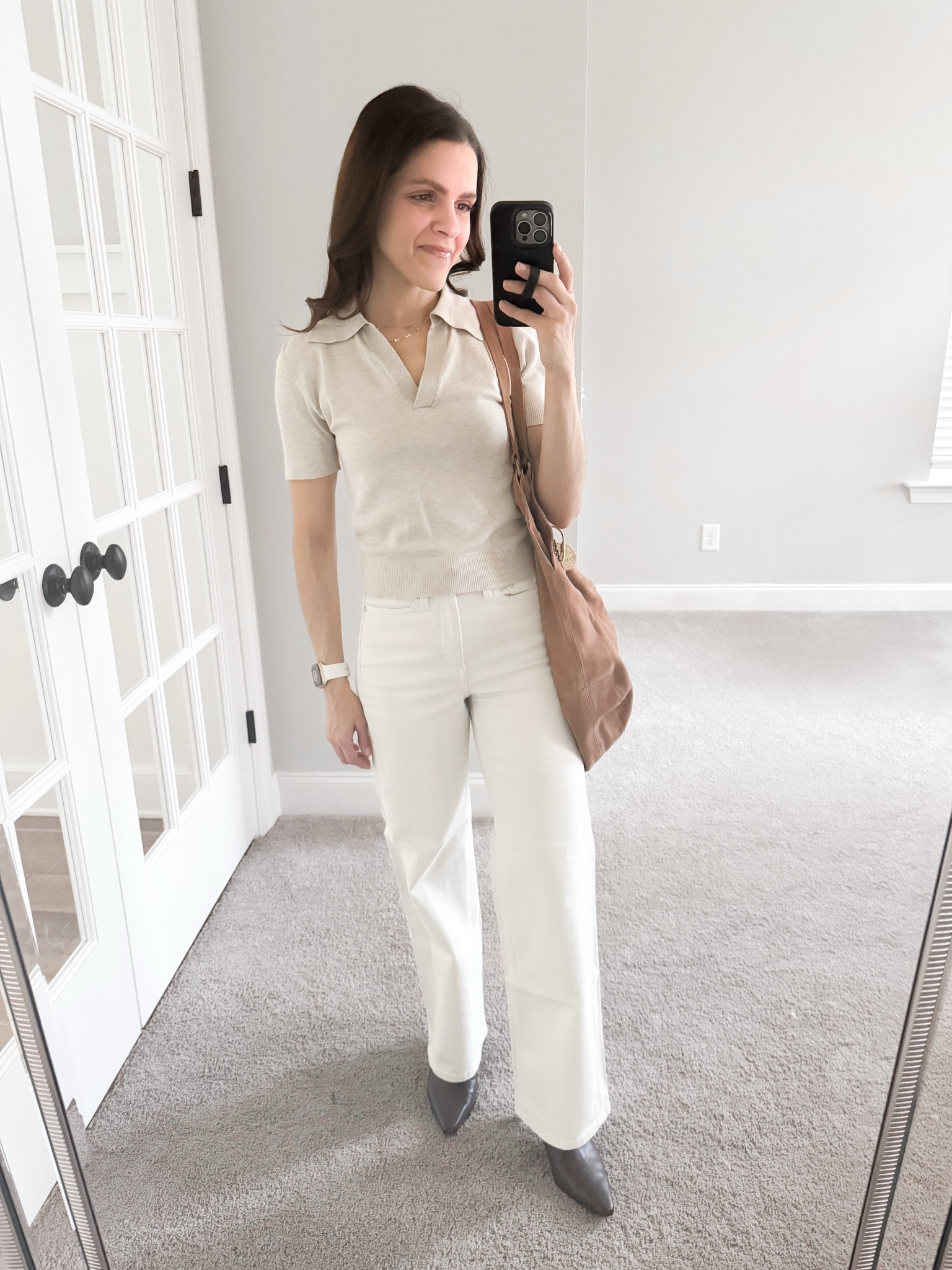 Outfit combo: monochrome for the win! 

Polo sweater - linked similar
AYR secret sauce jean - linked reg wash & similar ecru styles
J.Crew ankle boot - tts 
Free People bag & charm 

#outfitcombo #springstyle #monochrome 

#LTKStyleTip