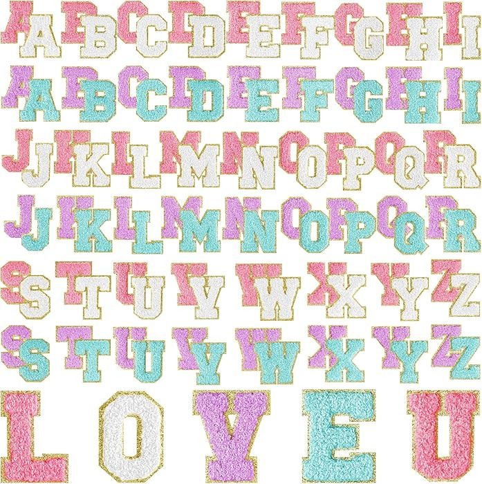 Morcheiong 104Pcs Self Adhesive Chenille Letter Patches Chenille Letters, Letter Patches for Clot... | Amazon (US)