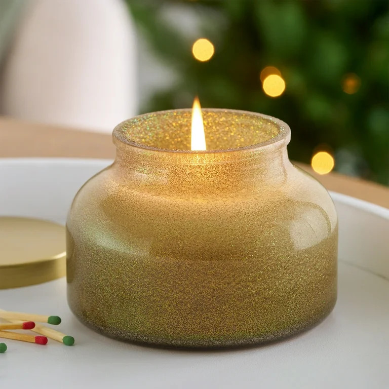 Better Homes & Gardens 1-Wick Holiday Scented Glitter Jar Candle, Cinnamon Buttercream, 12oz. | Walmart (US)