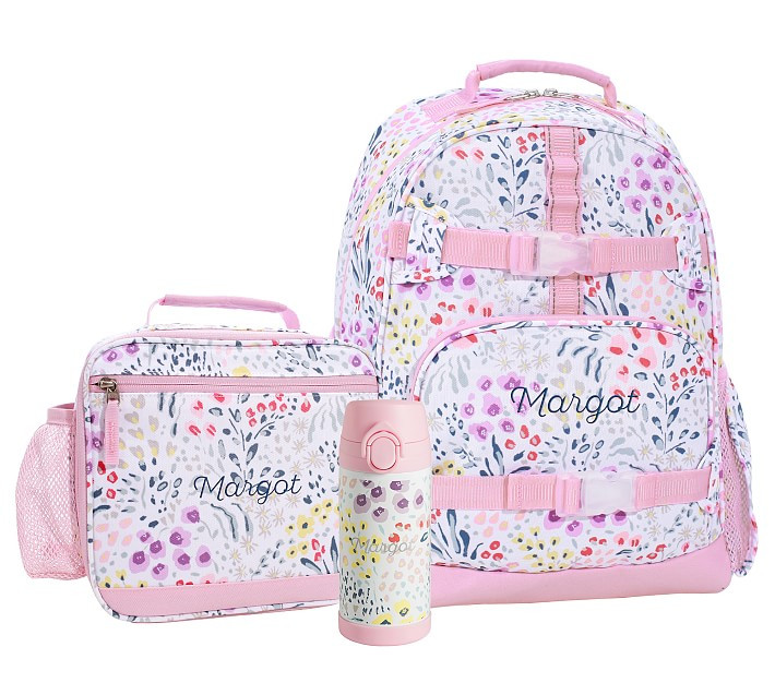 Mackenzie Pink Field Floral Backpack & Lunch Bundle, Set of 3 | Pottery Barn Kids