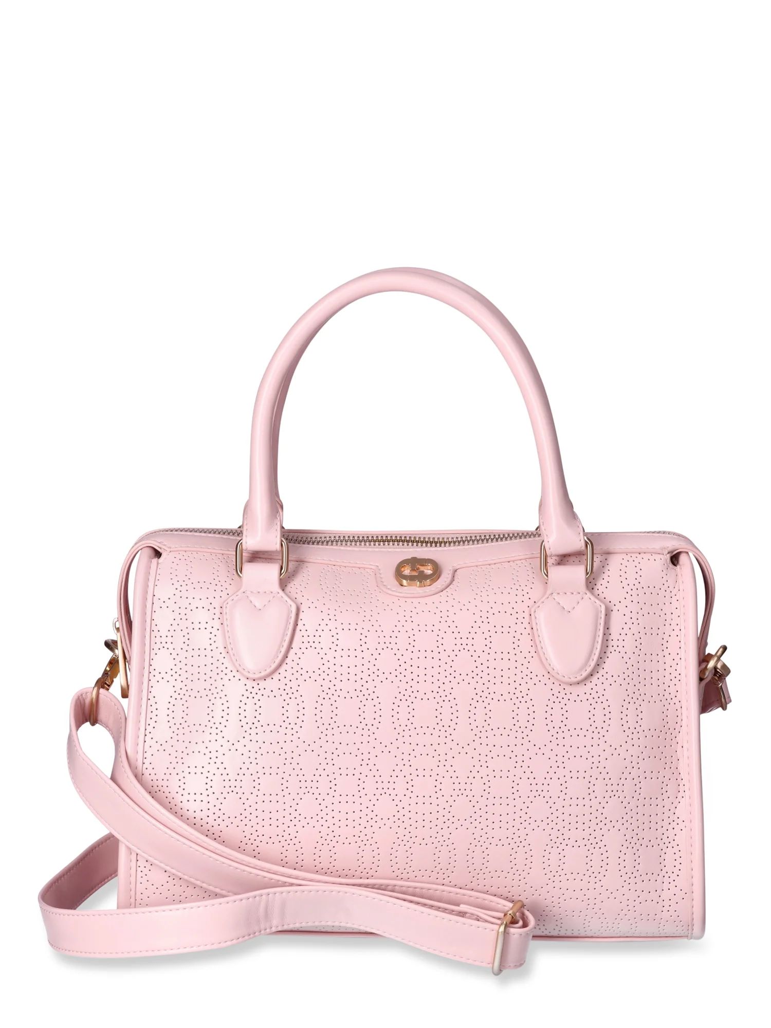 Time and Tru Woman's Wyatt Satchel Handbag, Pink Blush Perforated - Walmart.com | Walmart (US)