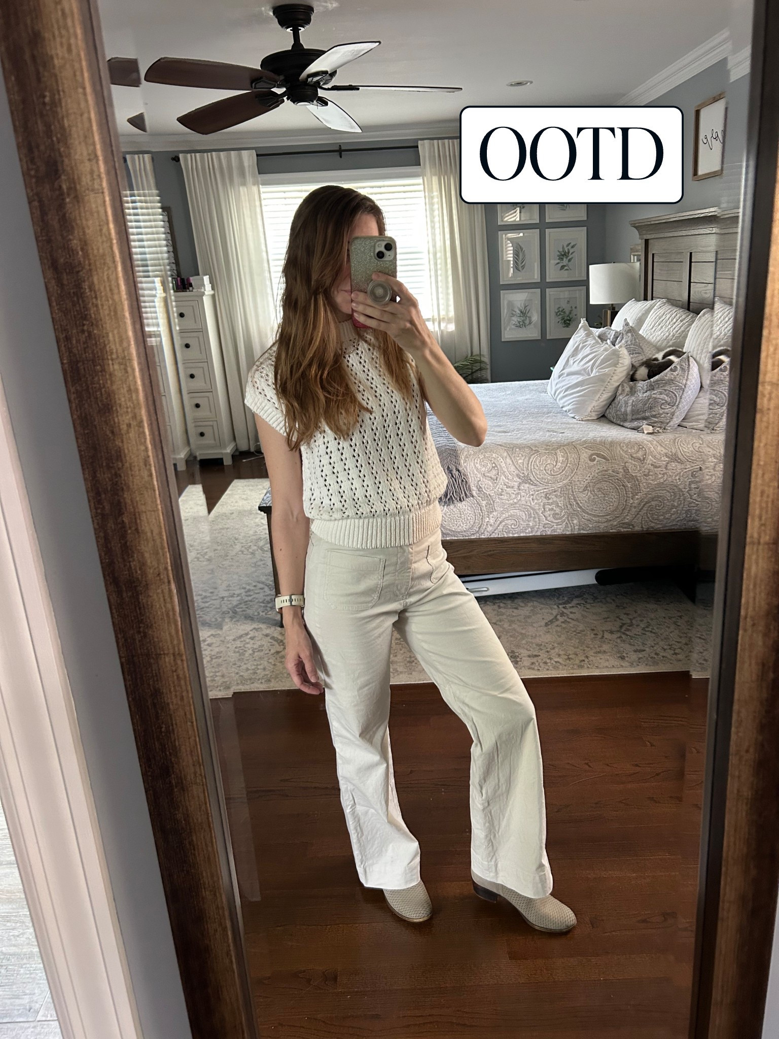 OOTD - a mix of old and new items. I’m a recent fan of monochromatic looks, and this cream on cream getup hits the mark. Perfect for those early fall days where it’s still sunny and relatively warm.

Recreate this Look: Grab a pair of khaki pants, an open stitch sweater in a similar shade, and neutral to light booties. Throw on some gold and/or pearl jewelry, and Boom! You’ll look like a million bucks.

Top - mesh stitch sweater from LOFT (currently sold out; similar items linked)

Pants: Lizzie high-rise patch-pocket wide-leg pant in NATURAL, sz 25

Booties: Lucky Brand from several seasons ago. (Similar boots linked by Dr. Scholl’s, Tom’s, Lucky Brand, Old Navy)

Jewelry: t-bar paperclip necklace and pearl earrings by Jcrew Factory

#falllooks #falloutfit #monochromaticoutfit #outfitformula

#LTKSeasonal #LTKStyleTip #LTKOver40