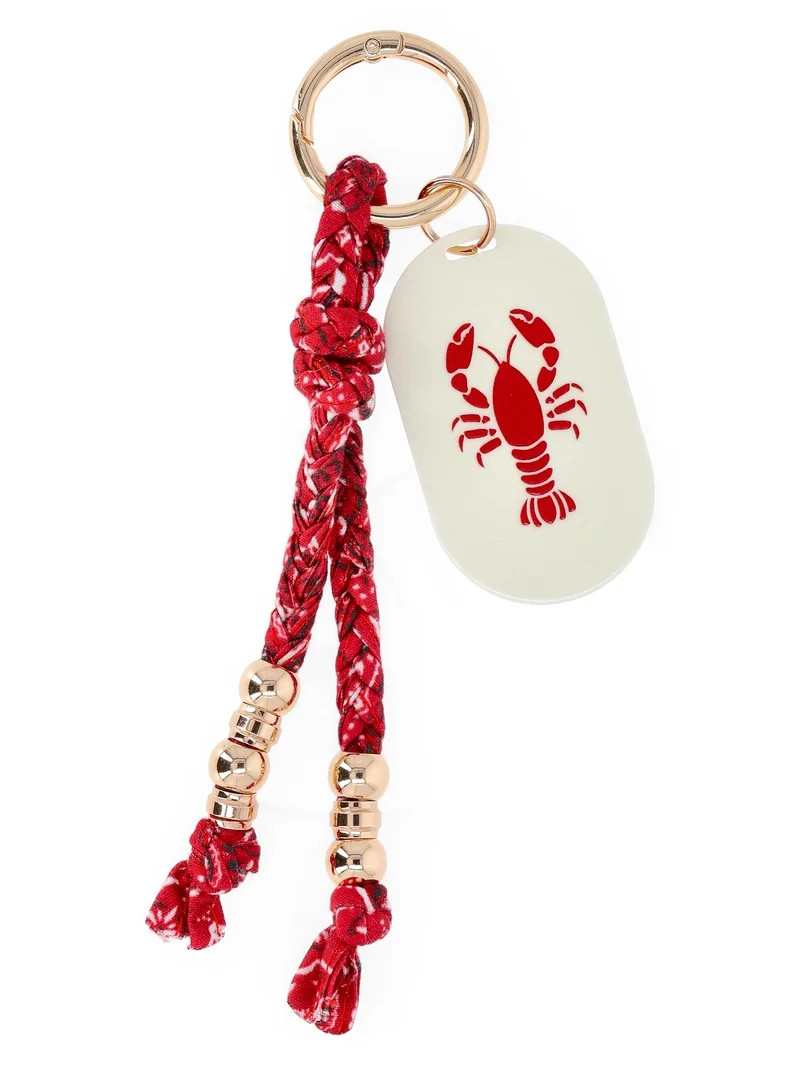 No Boundaries Women's Beach Icons Bag Charm, Red Bandana with Lobster Charm | Walmart (US)