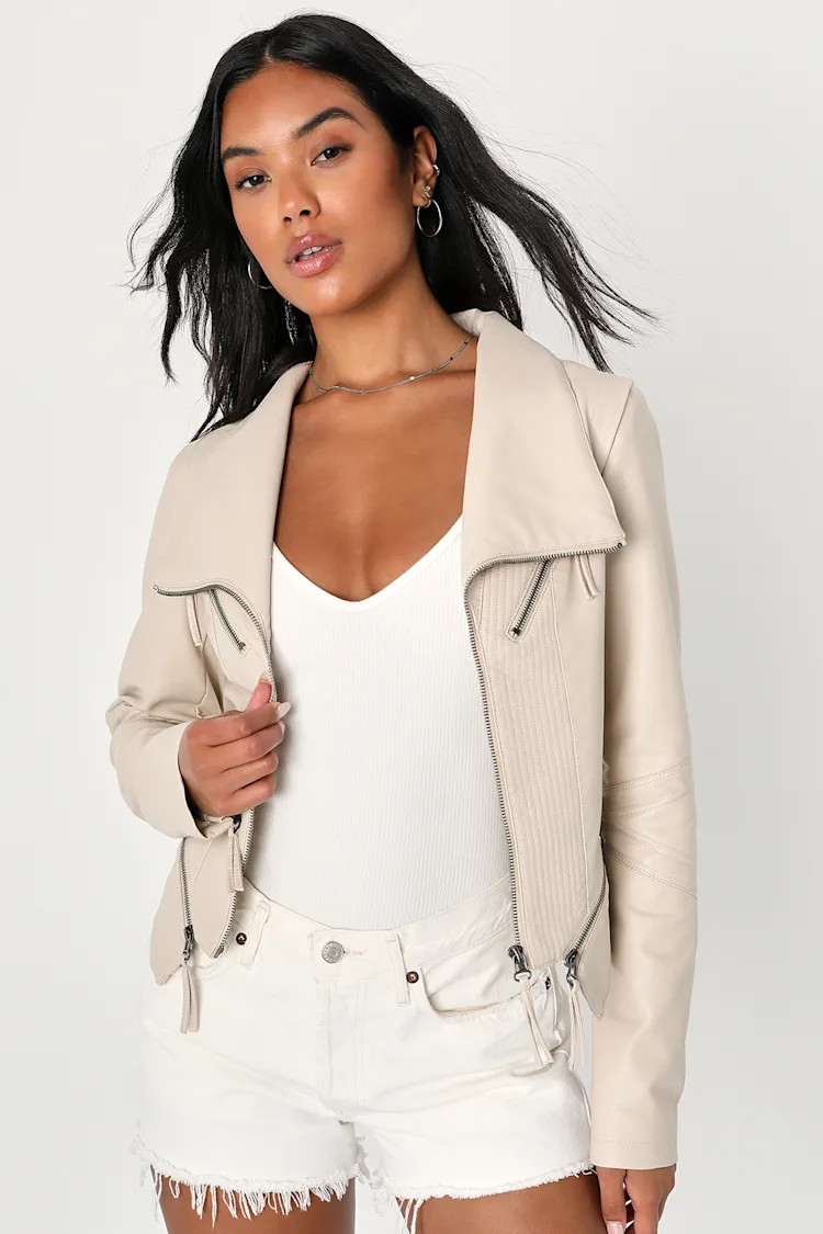 Up on a Tuesday Taupe Vegan Leather Jacket | Lulus