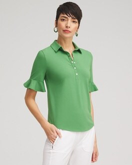 Zenergy® UPF Knit Ruffle Polo | Chico's