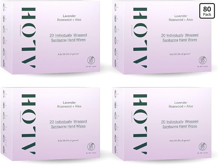 AL\u014cH Lavender Rosewood + Aloe Hand Sanitizer Wipes Individually Wrapped | Amazon (US)