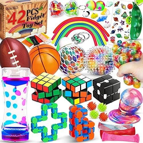 Hhobby Stars 42 Pcs Sensory Fidget Toys Pack, Stress Relief & Anxiety Relief Tools Bundle Figetge... | Amazon (US)