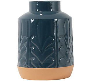 Foreside Home & Garden Blue Lacquered Metal Decorative Vase | QVC