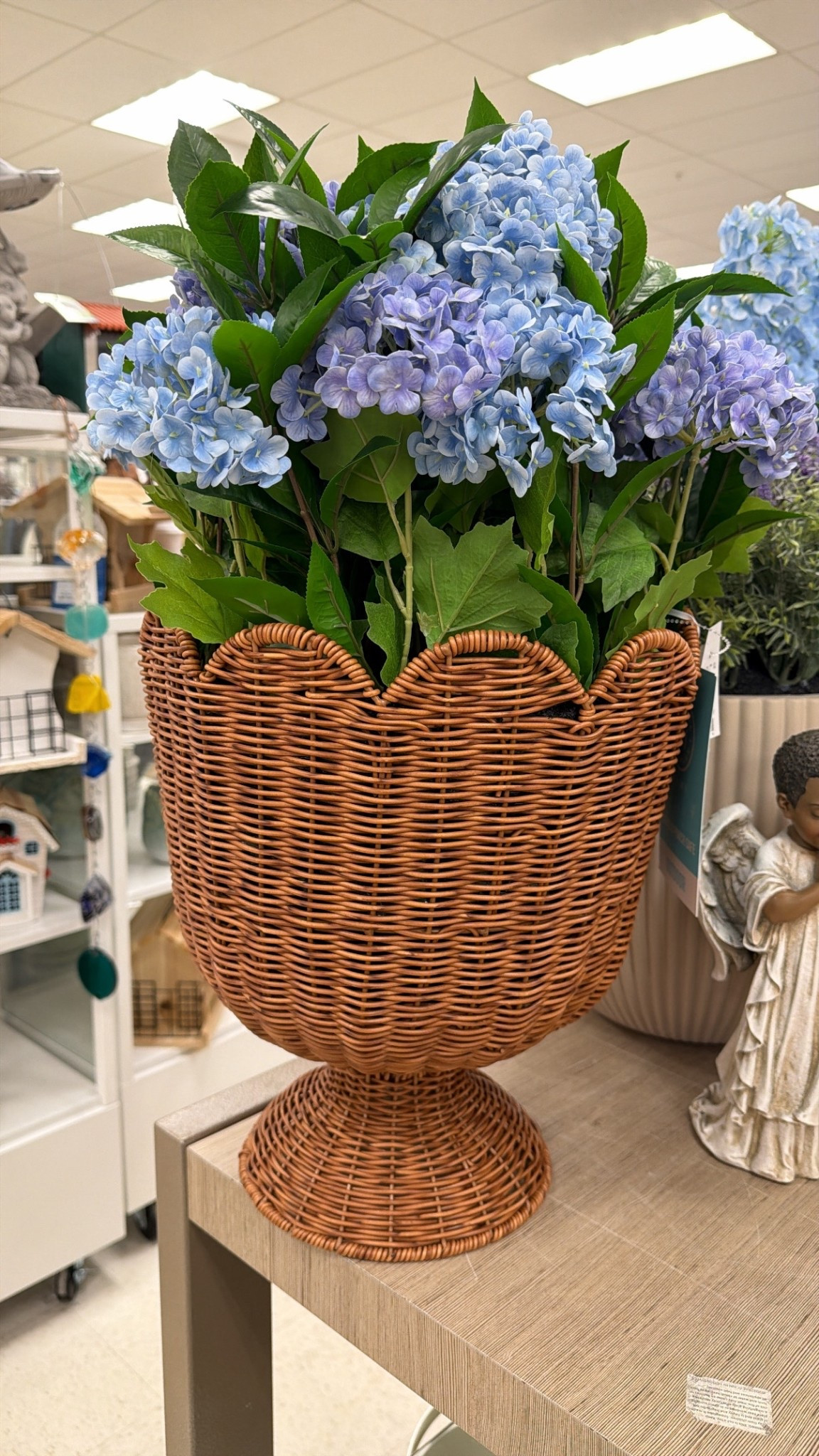 Real Touch Hydrangeas in Scalloped wicker planter-
#tjmaxxfinds #frontporch #springdecor #wickerplanter #wovenplanter #backyard #marshallsfinds

#LTKSeasonal #LTKHome