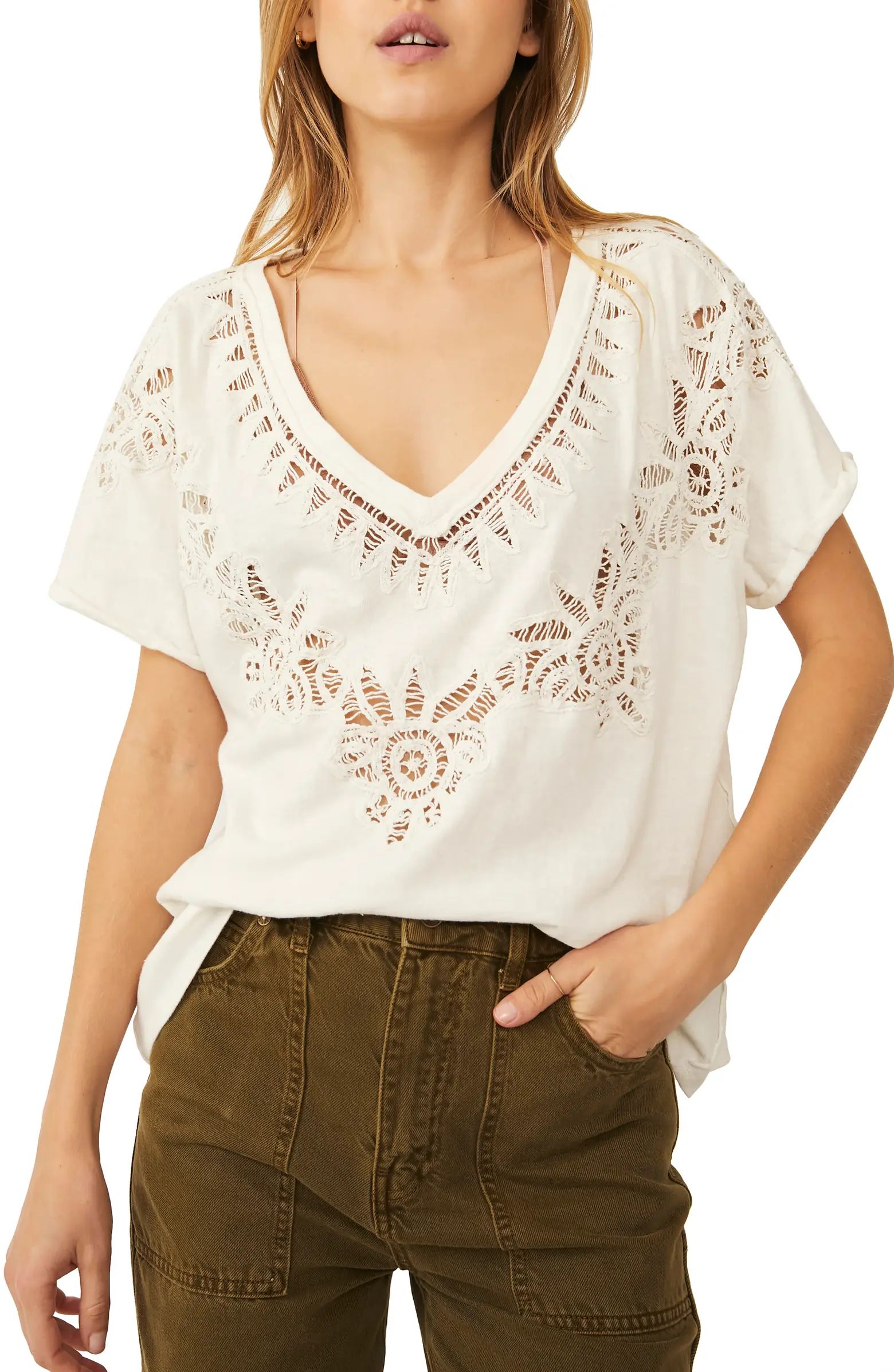 Free People Lyla Cotton Cutout T-Shirt | Nordstrom | Nordstrom