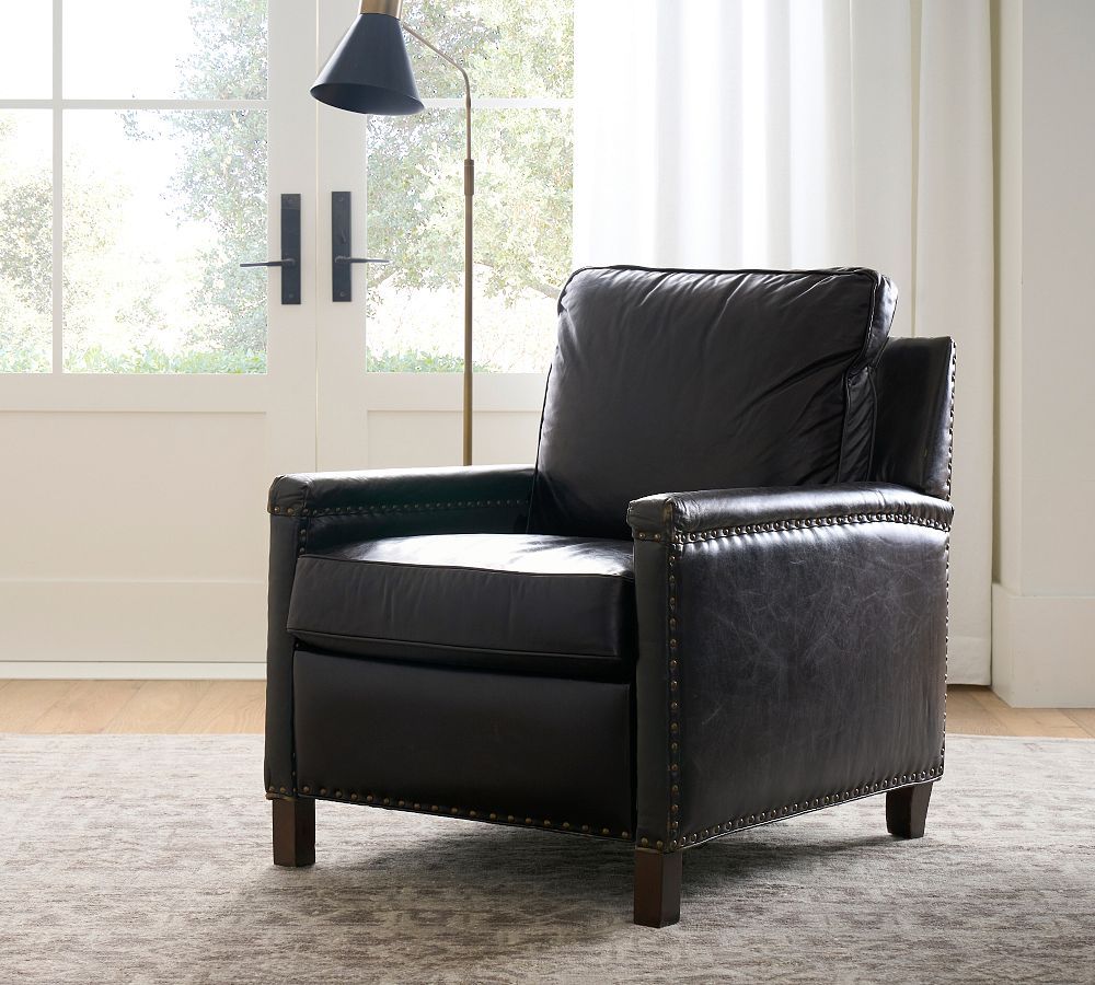 Tyler Square Arm Leather Manual & Power Recliner | Pottery Barn (US)