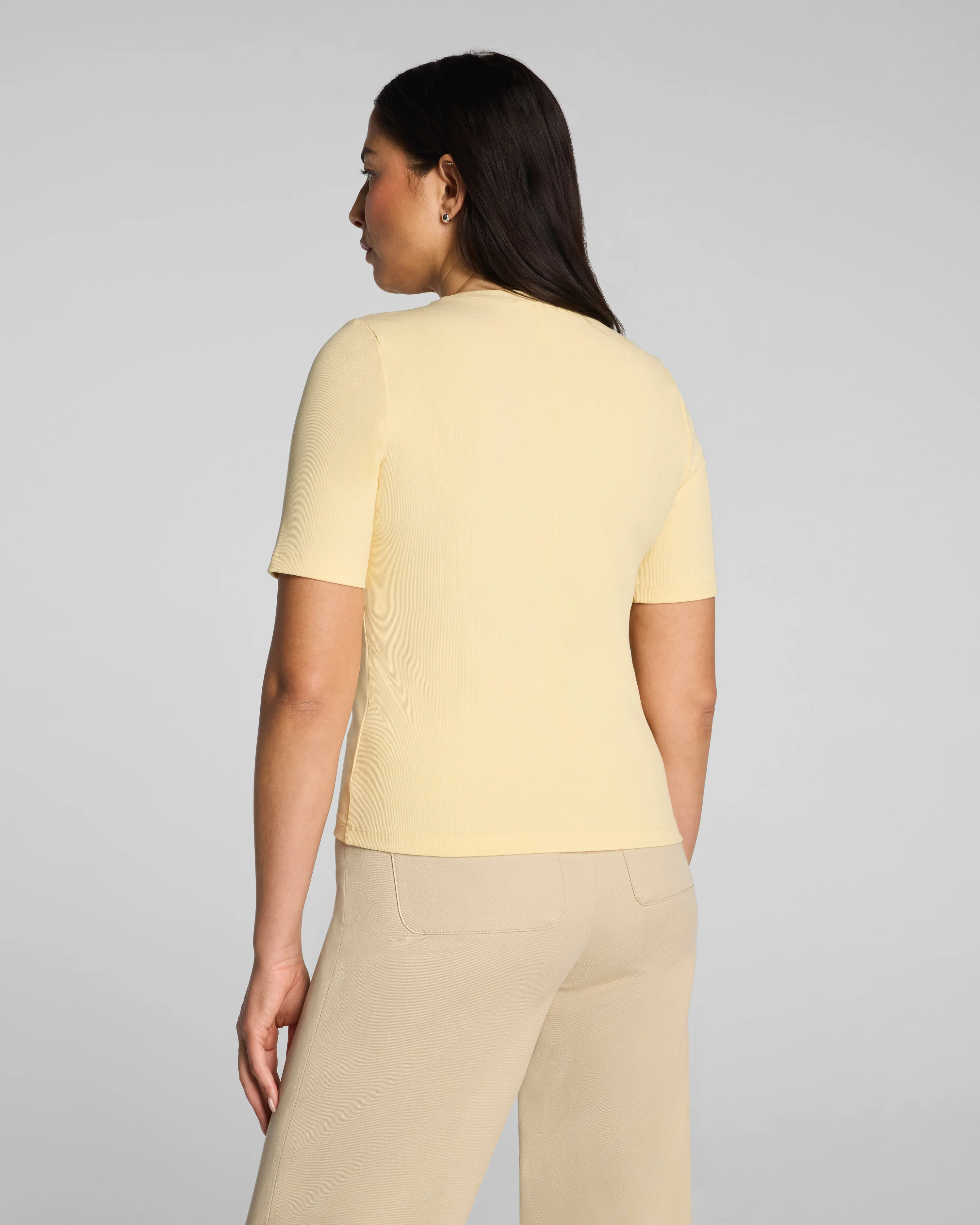 Ribbed Knit Crewneck Tee - Ultra-Soft Wardrobe Staple | SPANX | Spanx