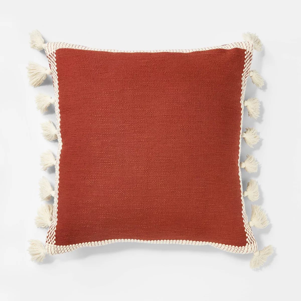 Woven Frame Square Throw Pillow with Side Tassels - Threshold™ designed with Studio McGee | Target