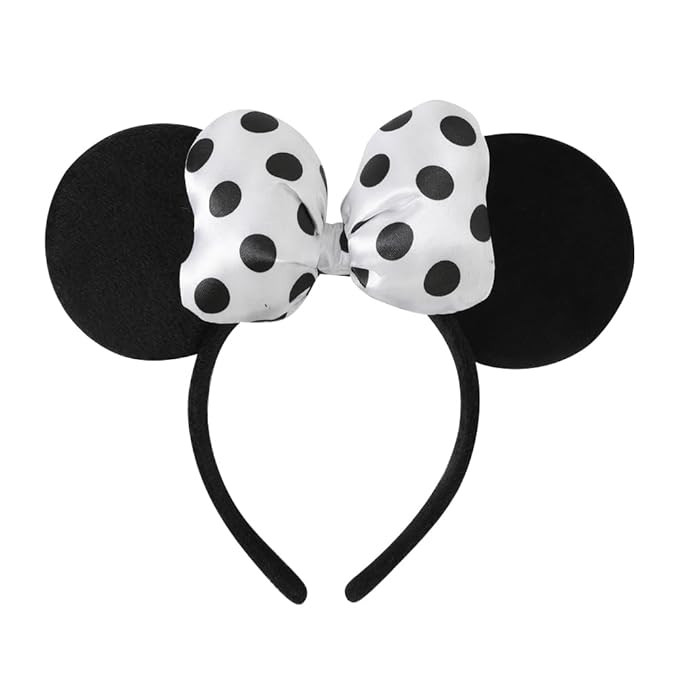 JIAHANG 3D Polka Dot Velvet Mouse Ear Hair Bow Headband,Amusement Photography Headband, Fashion H... | Amazon (US)