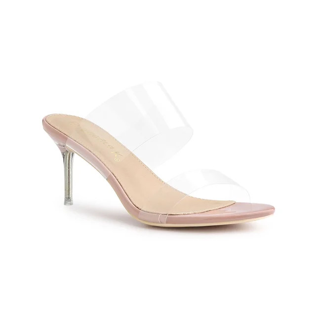 Allegra K Women's Clear Slide Stiletto Heel Clear Sandals | Walmart (US)