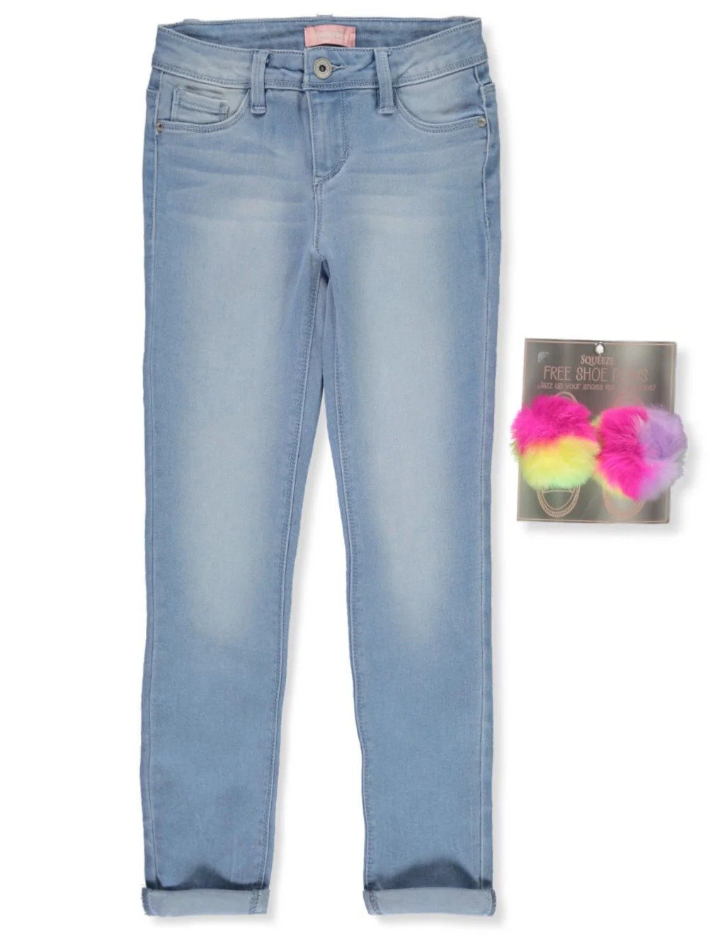 Squeeze Girls Skinny Jeans with Accessory, Sizes 4-12 | Walmart (US)