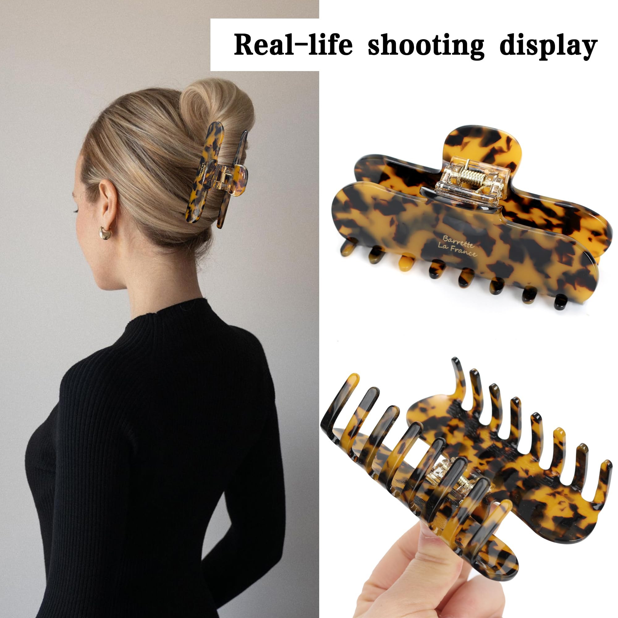 Premium Acetate Hair Clips for Women - 4 Inch Strong Hold Non-Slip Claw Clips for Thick Thin Curl... | Amazon (CA)