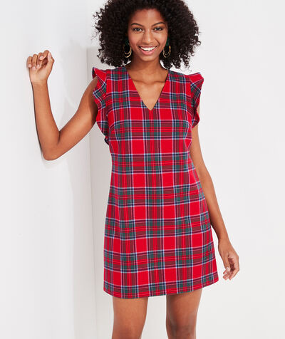 Nantucket Tartan Flutter Sleeve Shift Dress | vineyard vines