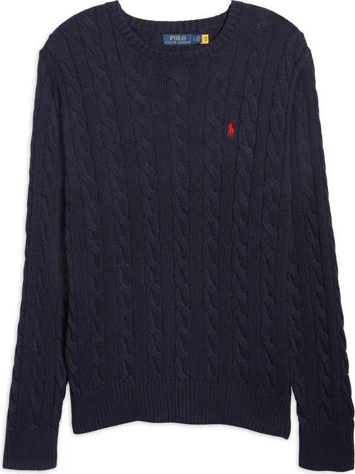 Polo Ralph Lauren Cable Knit Cotton Crewneck Sweater | Nordstrom | Nordstrom