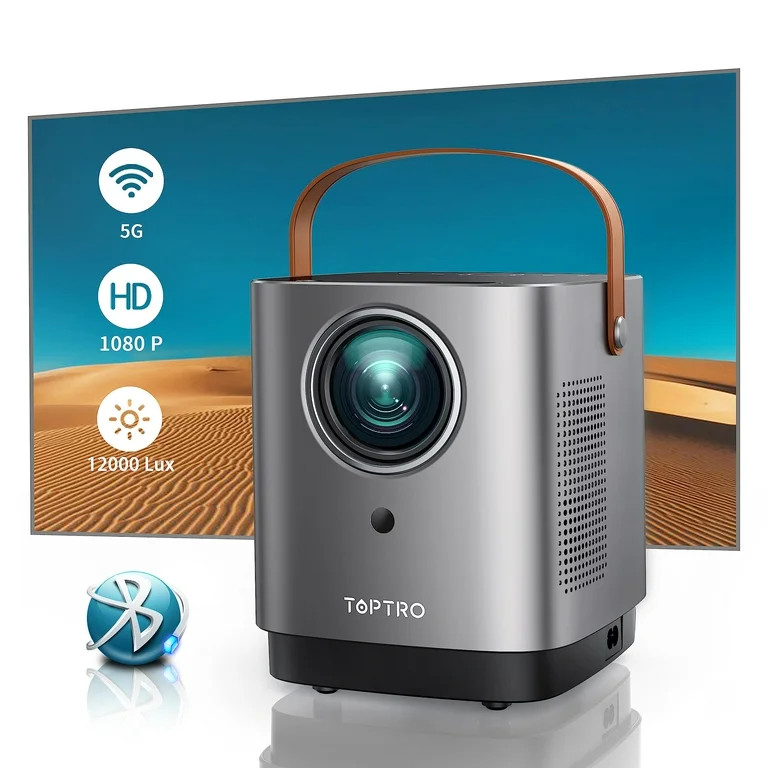 TOPTRO Portable Projector, Home 5G WiFi Bluetooth Projector, 12000 Lumen Native 1080P Supported, ... | Walmart (US)
