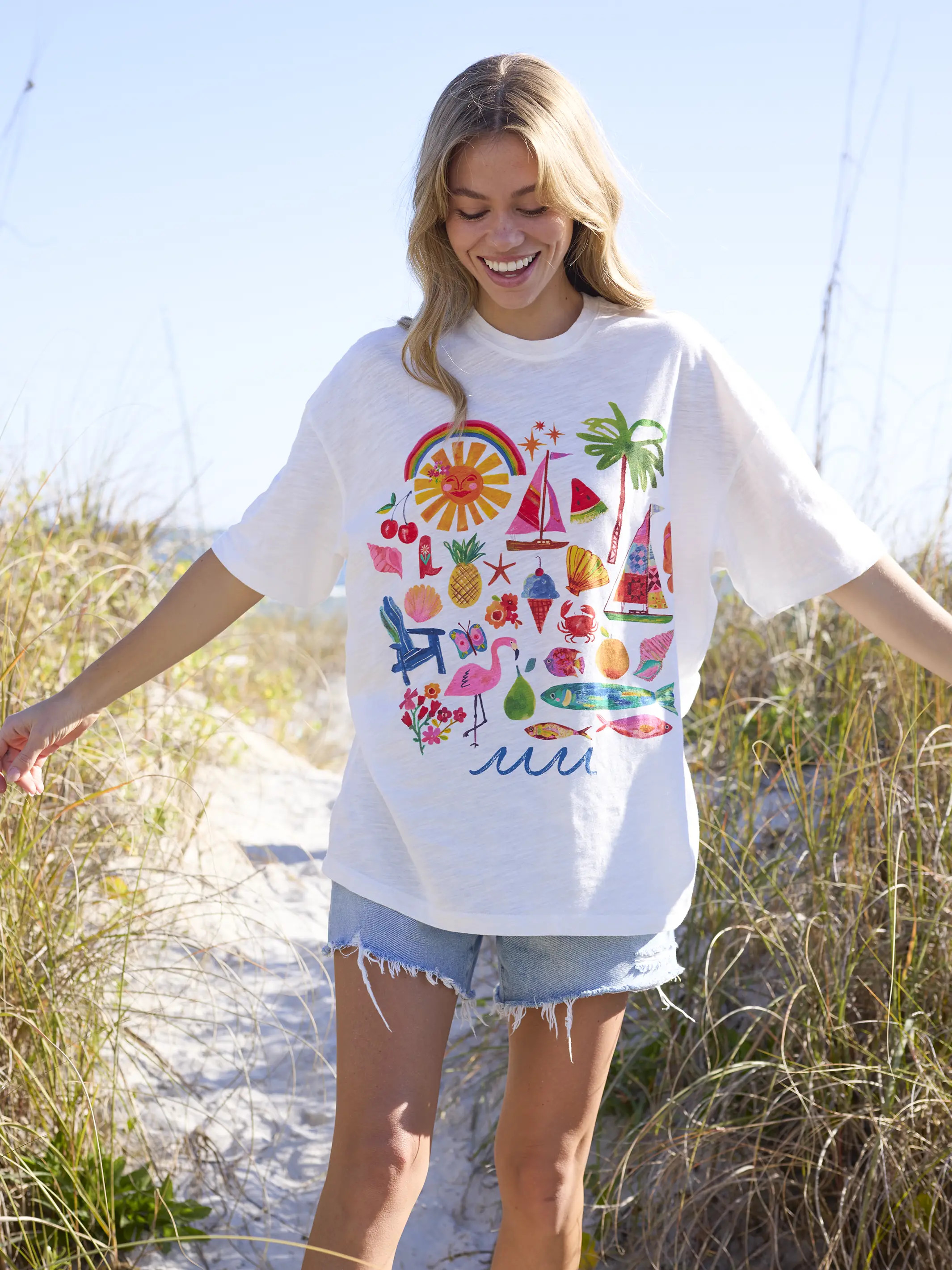 Life Is A Canvas Cotton Tee - Summer Icons | Natural Life
