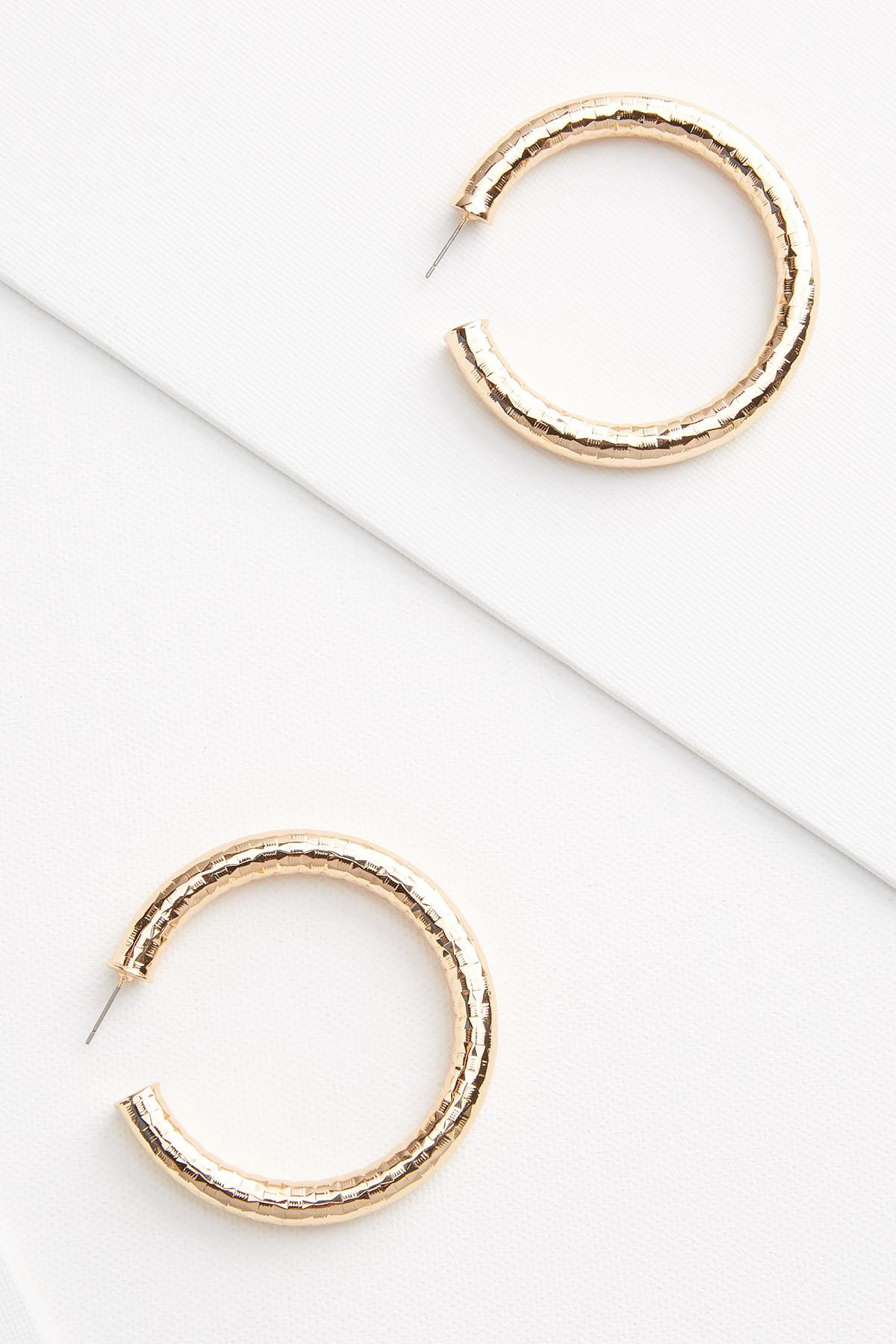 textured gold hoop earrings | Versona