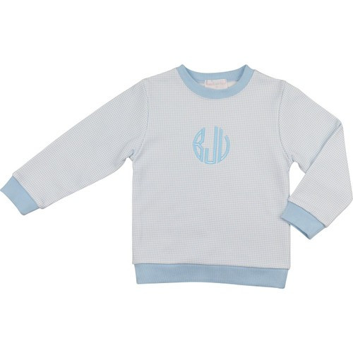 Blue Gingham Sweatshirt | Cecil and Lou