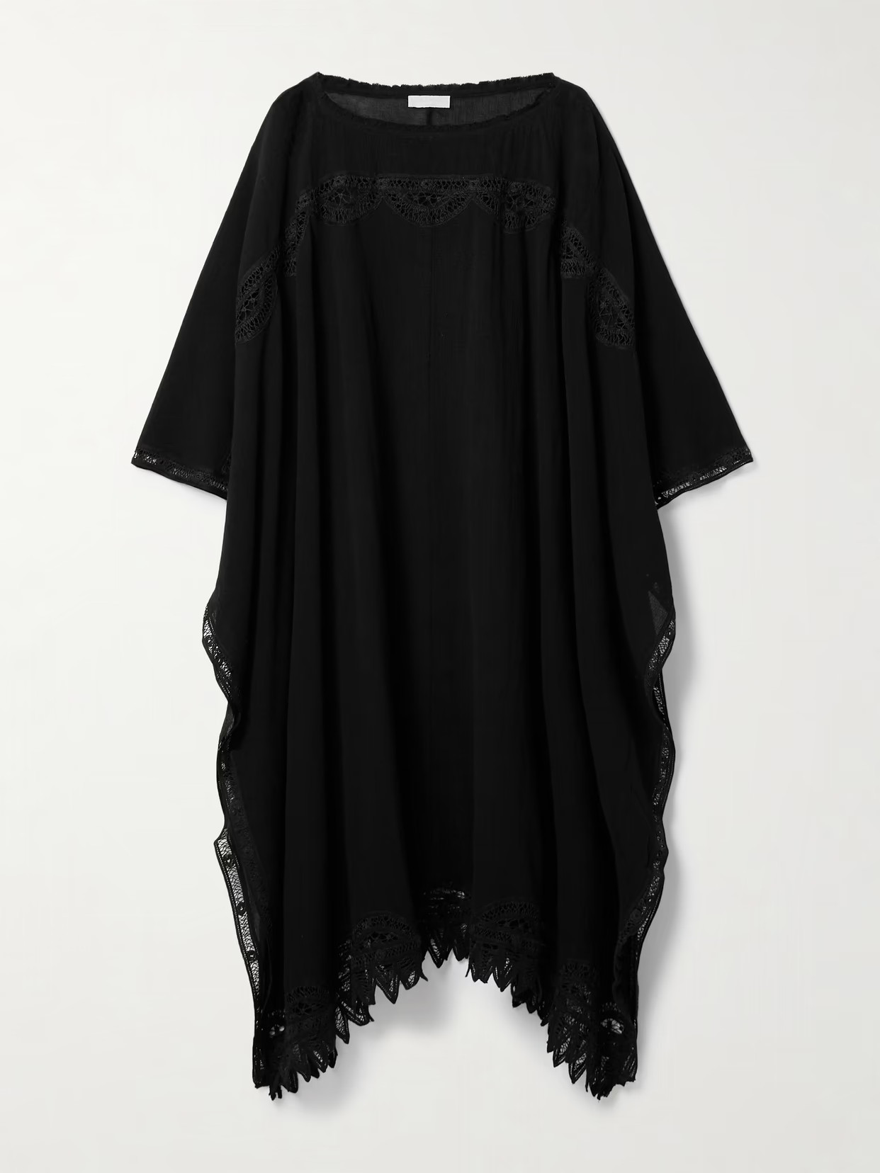 Ulla Johnson - Jourdana Lace-trimmed Cotton-gauze Coverup - Black | NET-A-PORTER (UK & EU)