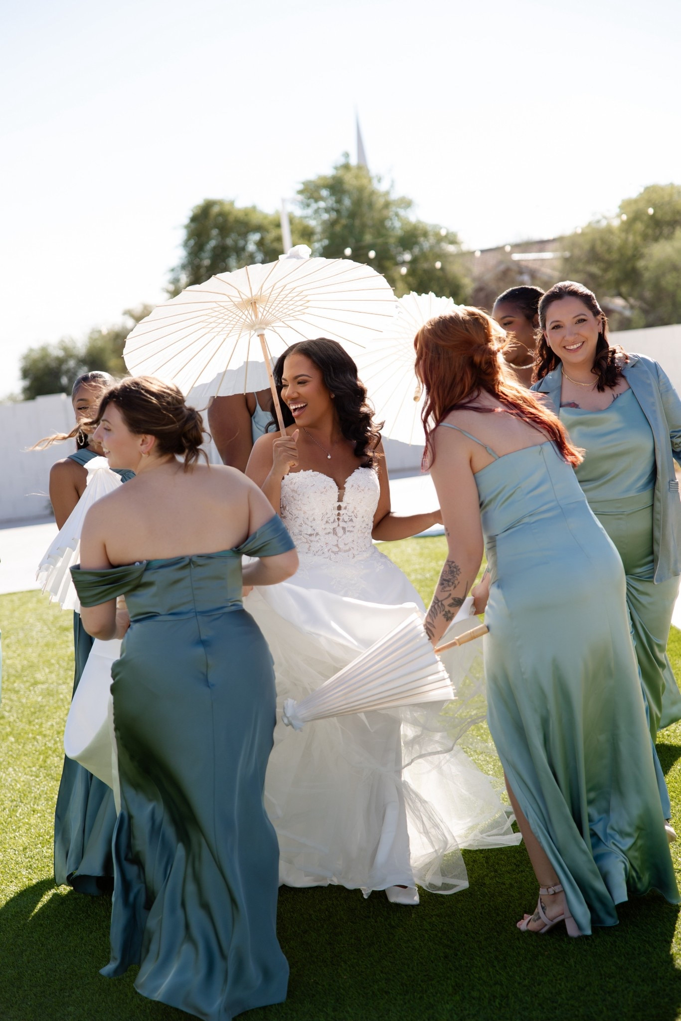 Love this photo from my wedding! My bridesmaids dresses were the perfect shades of green!

#LTKWedding