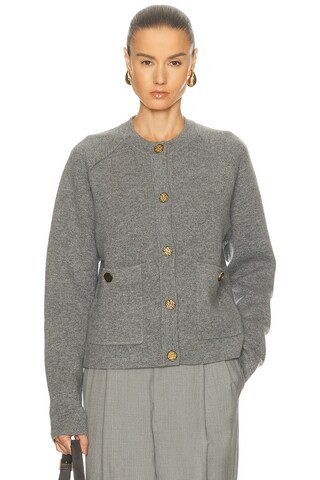 Toteme Hammered Button Cardigan in Grey | FWRD 