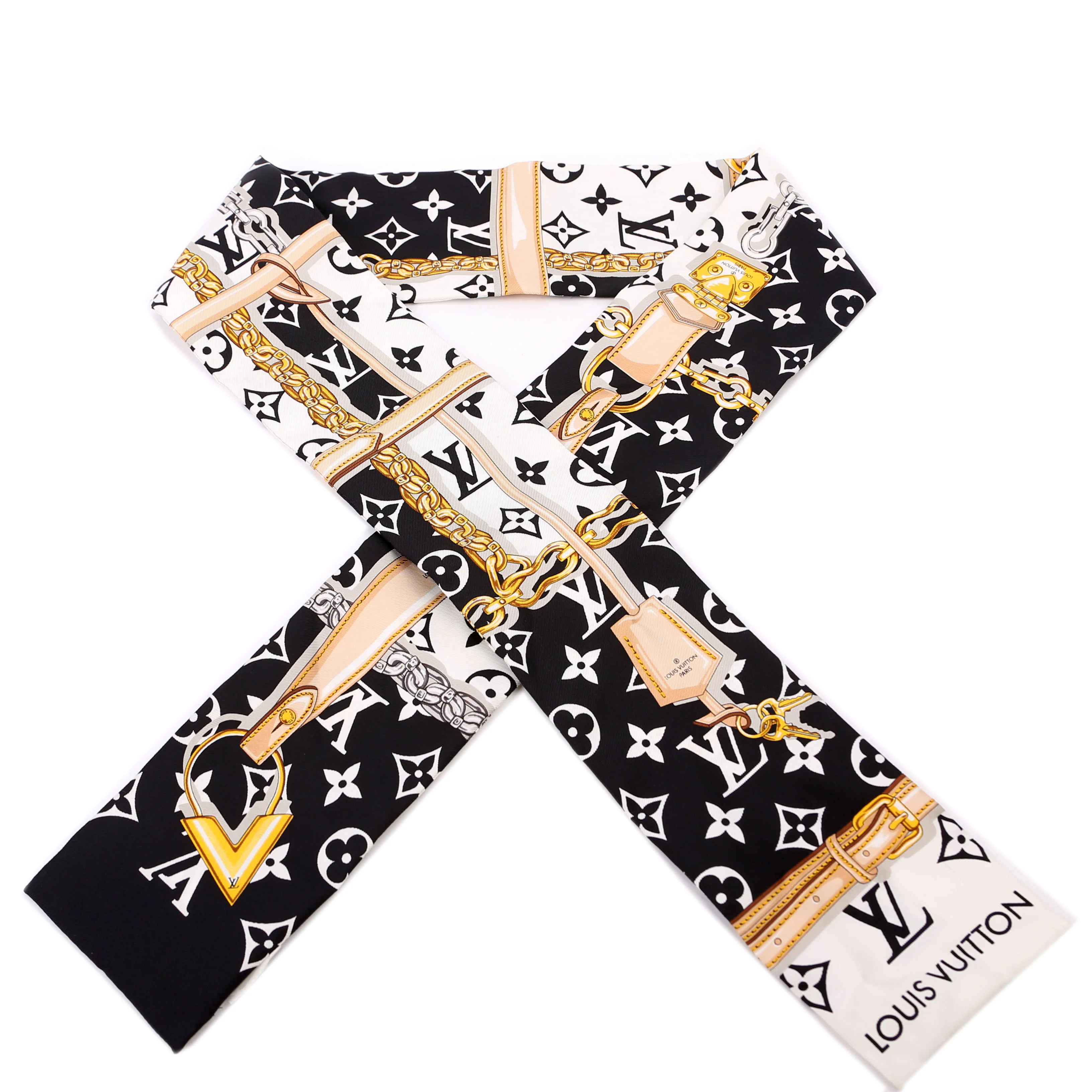 Tribute Bandeau Scarf Black/White | Keeks Designer Handbags