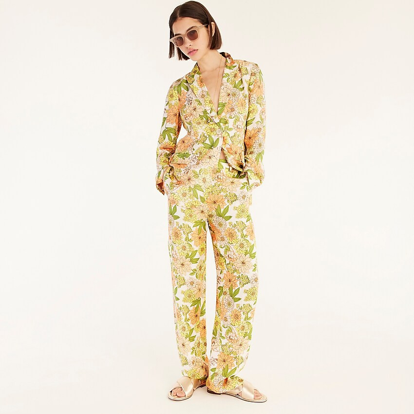 J.Crew: Wide-leg Eco Cupro Pant In Zinnia Floral For Women | J. Crew US